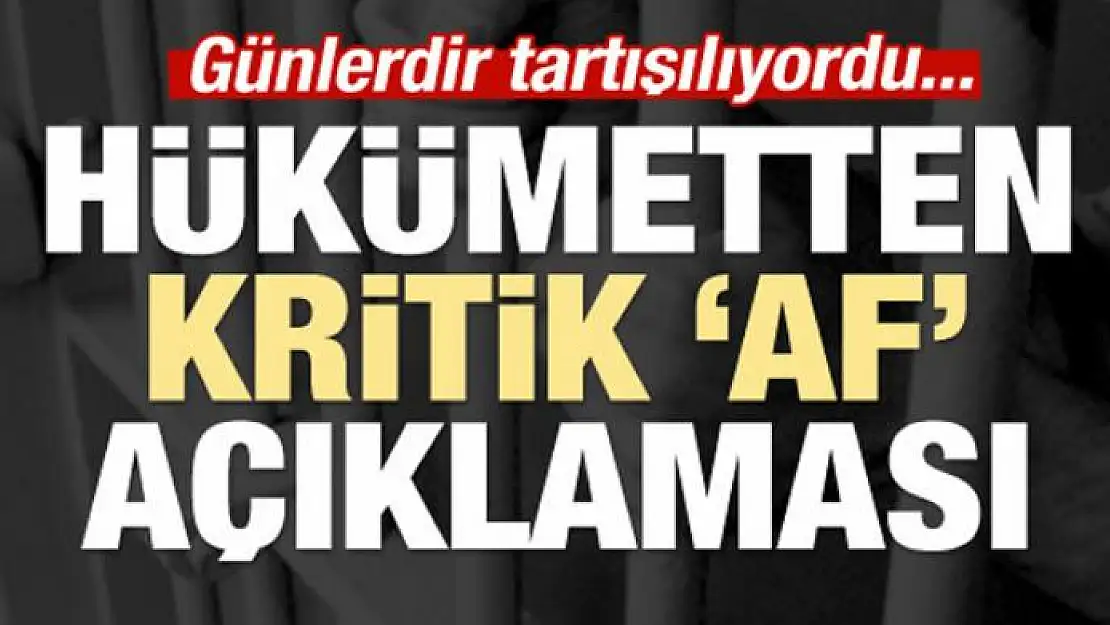 Hükümetten kritik 'af' açıklaması