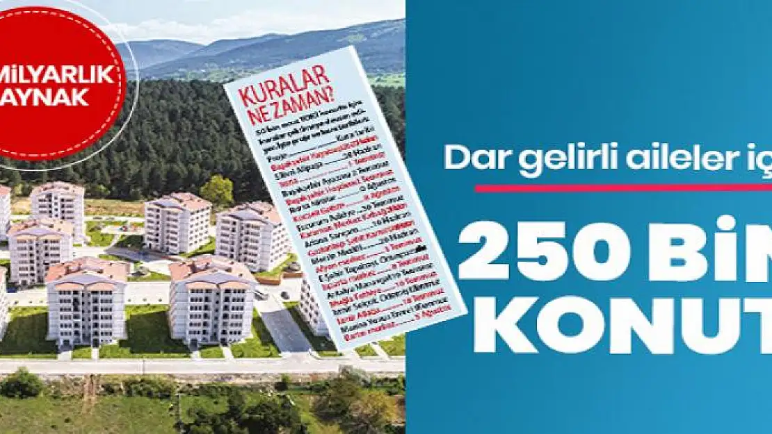 Dar gelirliye 250 bin konut