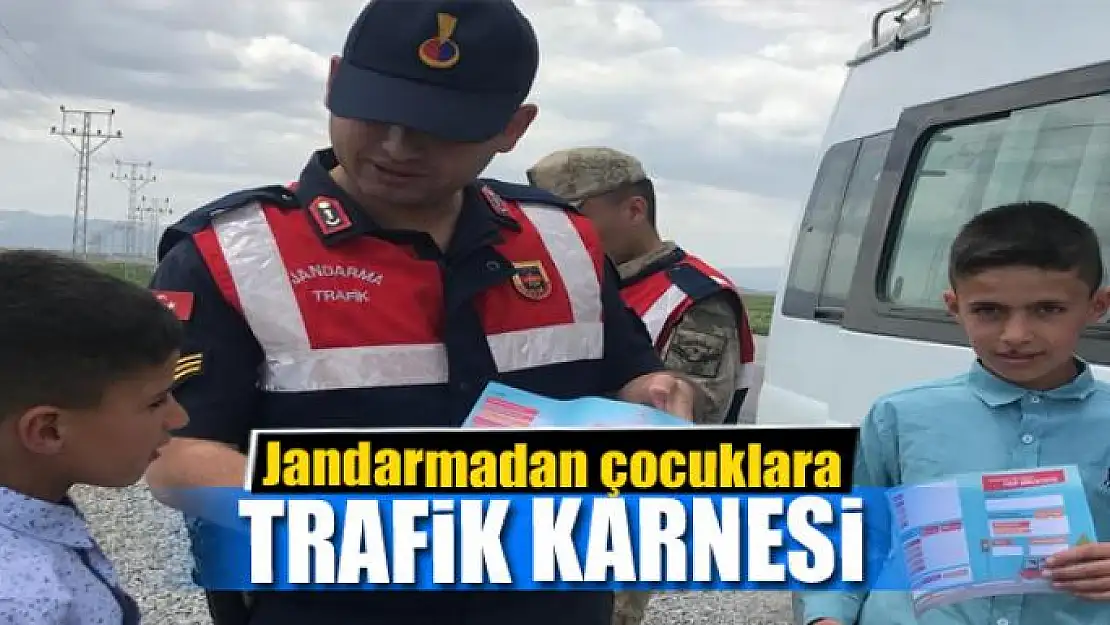 Jandarmadan çocuklara trafik karnesi