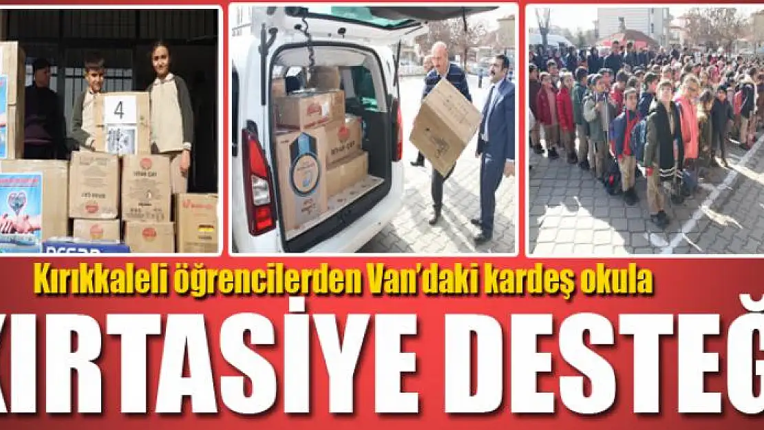 Kırıkkaleli öğrencilerden Van'daki kardeş okula kırtasiye desteği