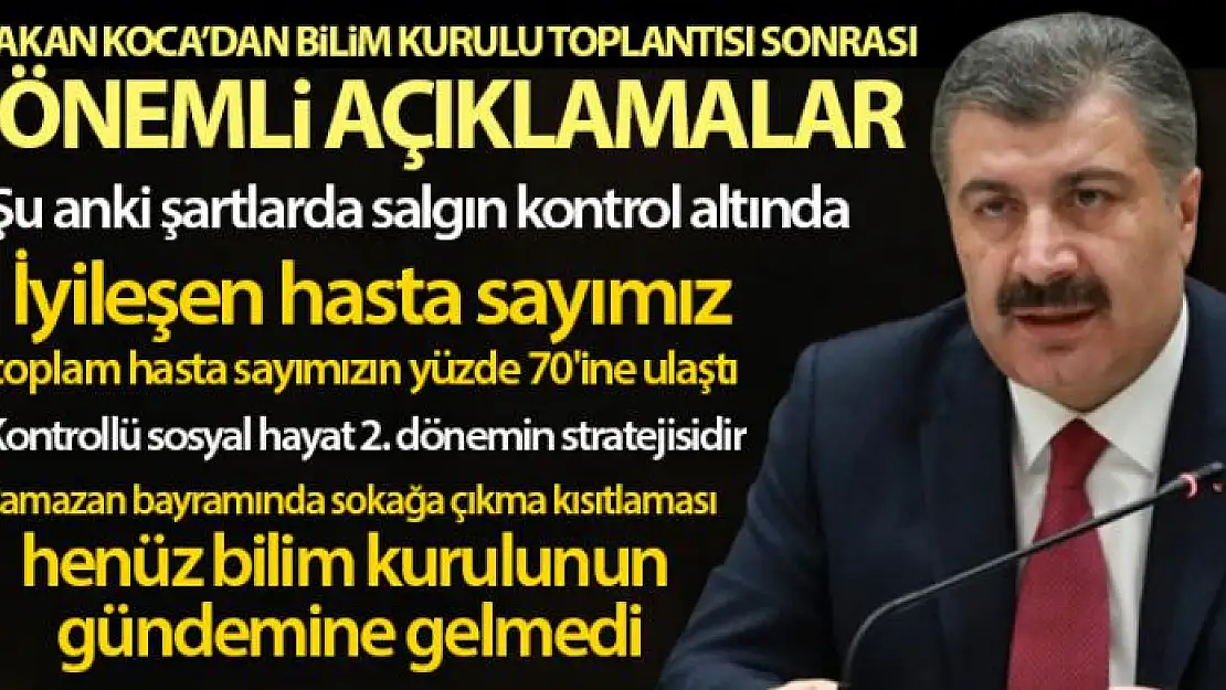 Sağlık Bakanı Fahrettin Koca: 'Şu anki şartlarda salgın kontrol altında'