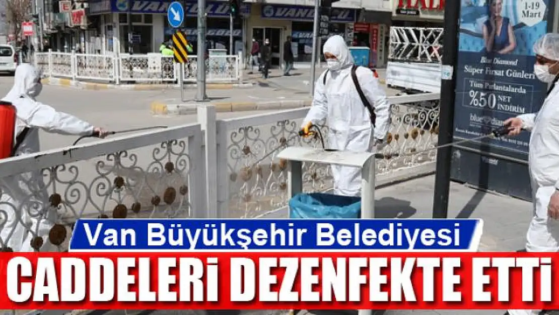 Van Büyükşehir Belediyesi caddeleri dezenfekte etti