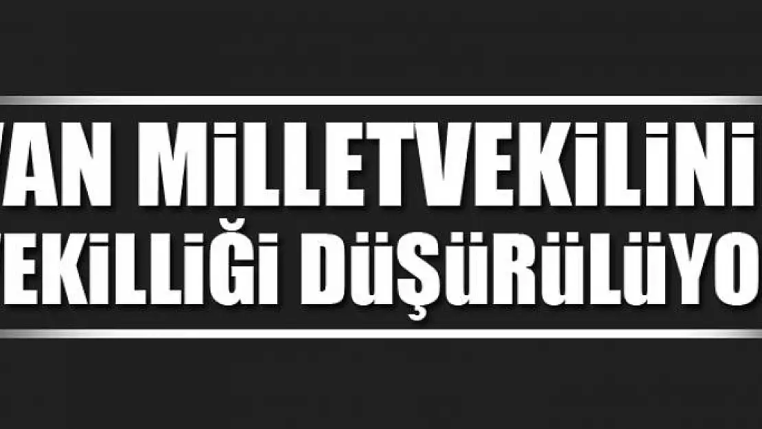 Van Milletvekilinin vekilliği düşürülüyor