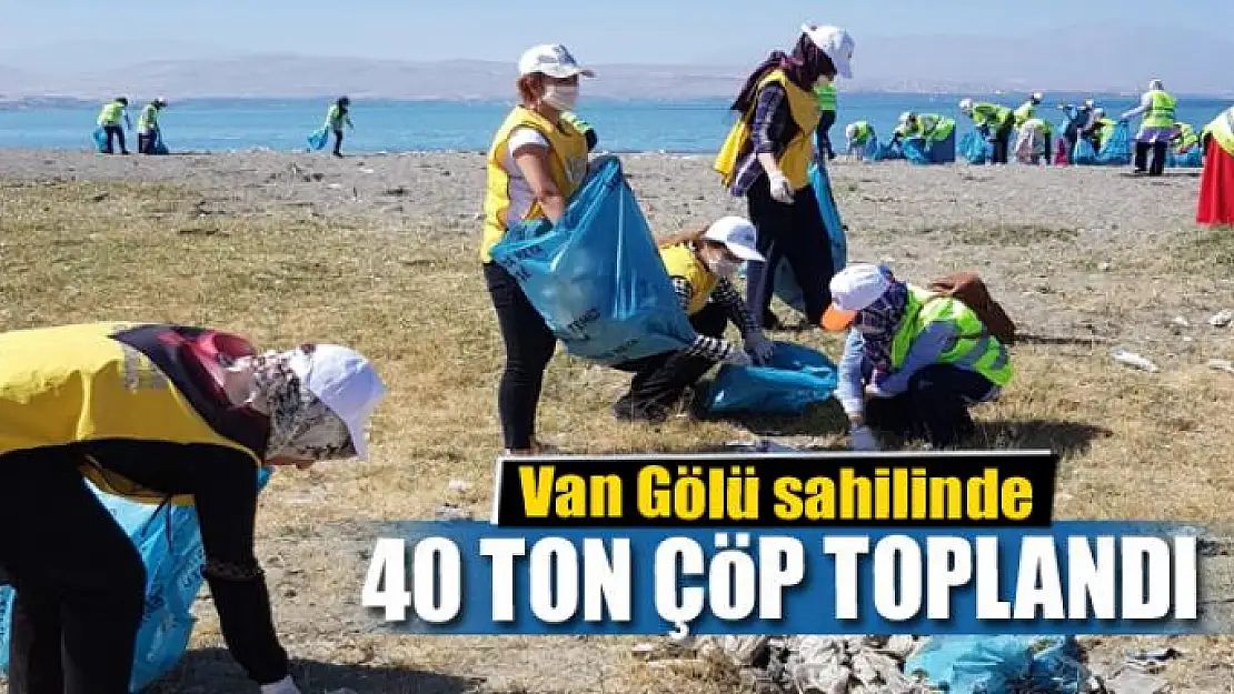 Van Gölü sahilinde 40 ton çöp toplandı