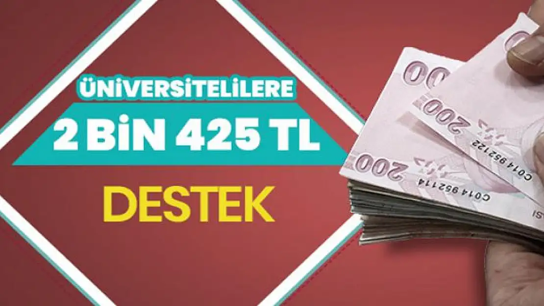 Üniversiteliye 2 bin 425 TL