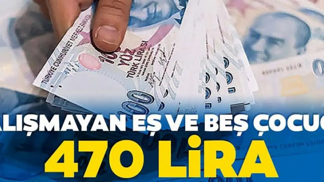 Çalışmayan eş ve beş çocuğa 470 lira