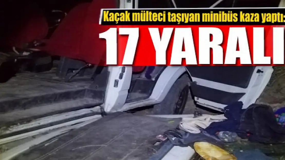 Kaçak mülteci taşıyan minibüs kaza yaptı 17 yaralı