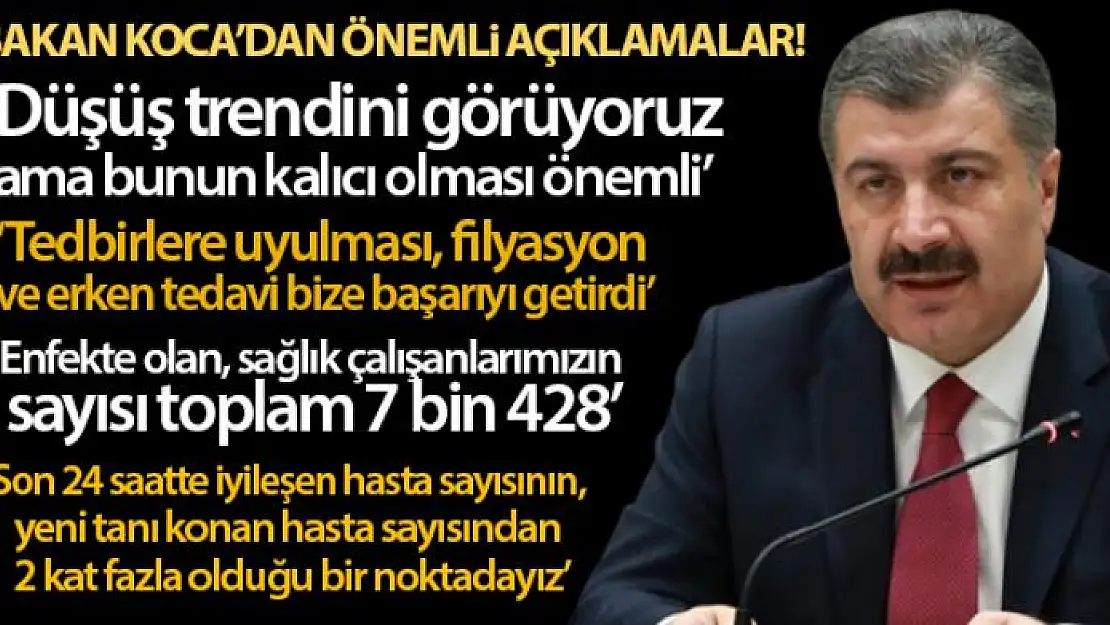 Bakan Koca: 'Düşüş trendini görüyoruz ama bunun kalıcı olması önemli'