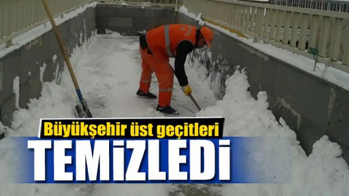 Büyükşehir üst geçitleri temizledi