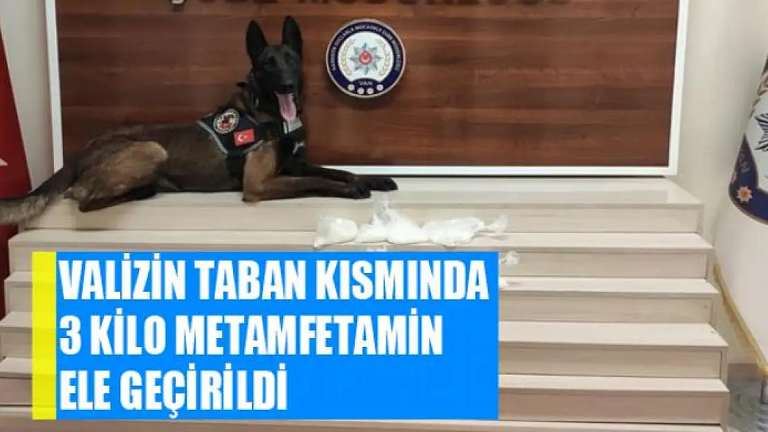 Valizin taban kısmında 3 kilo metamfetamin ele geçirildi