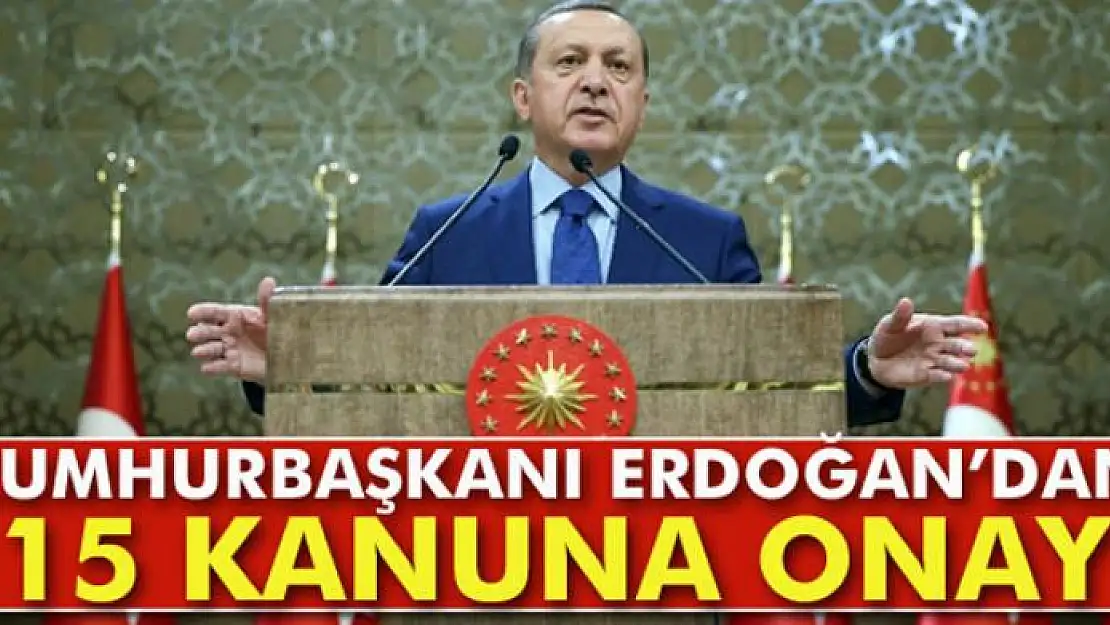 Cumhurbaşkanı Erdoğan'dan 15 kanuna onay