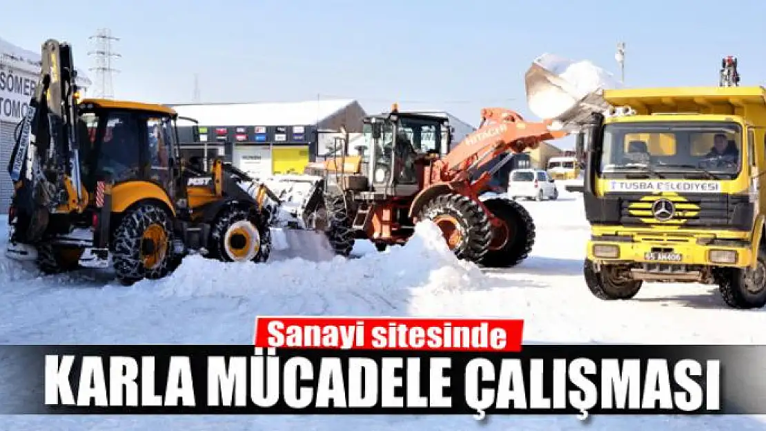 Sanayi sitesinde karla mücadele çalışması