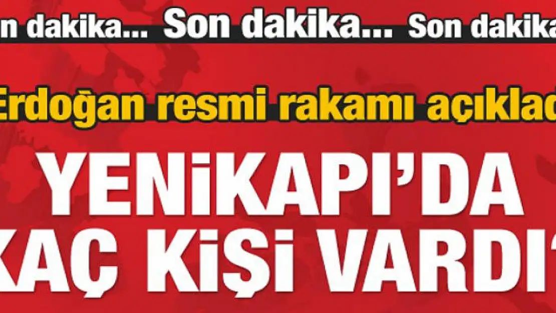 Cumhurbaşkanı Erdoğan'dan Yenikapı açıklaması!