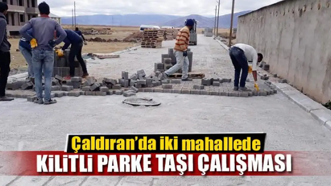 Çaldıran'da iki mahallede kilitli parke taşı çalışması