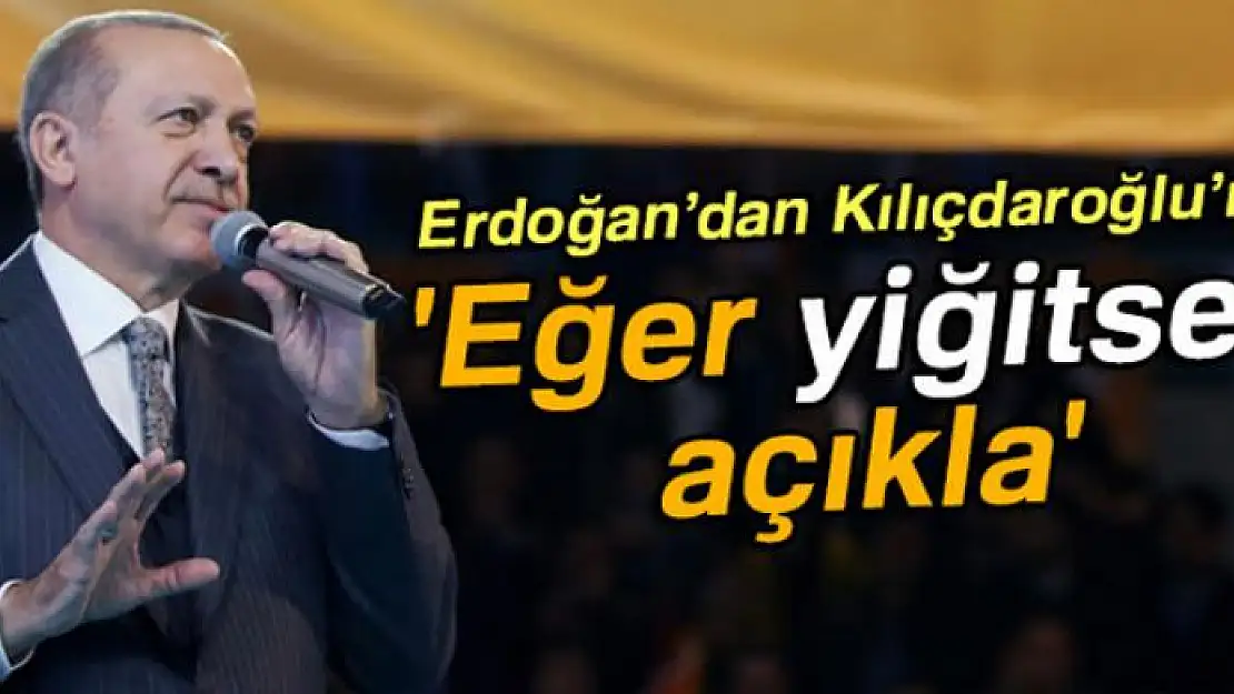 Cumhurbaşkanı Erdoğan: 'Eğer yiğitsen açıkla'