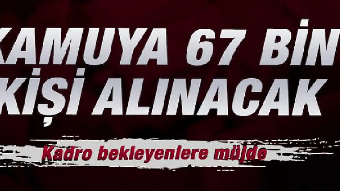 Kamuya 67 bin yeni personel alınacak