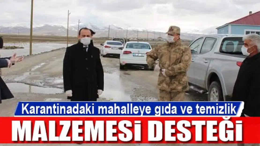 Karantinadaki mahalleye gıda ve temizlik malzemesi desteği