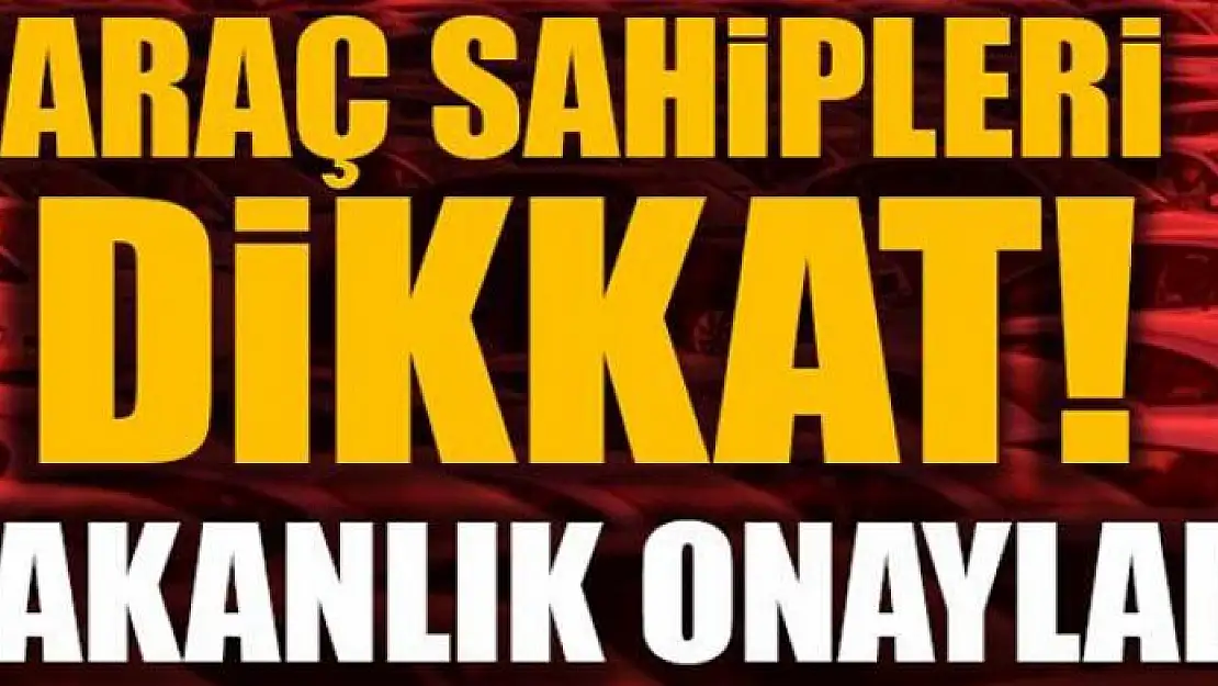 Araç sahipleri dikkat! Bakanlık onayladı...