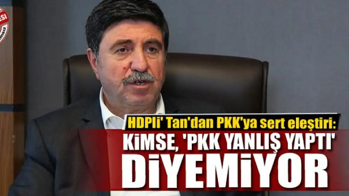 HDP'li Tan: Kimse, 'PKK yanlış yaptı' diyemiyor yüksek sesle