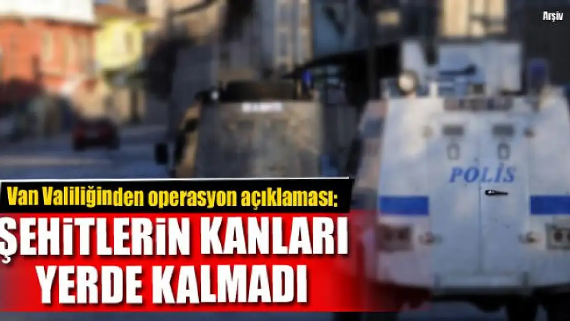 Van Valiliğinden operasyon açıklaması