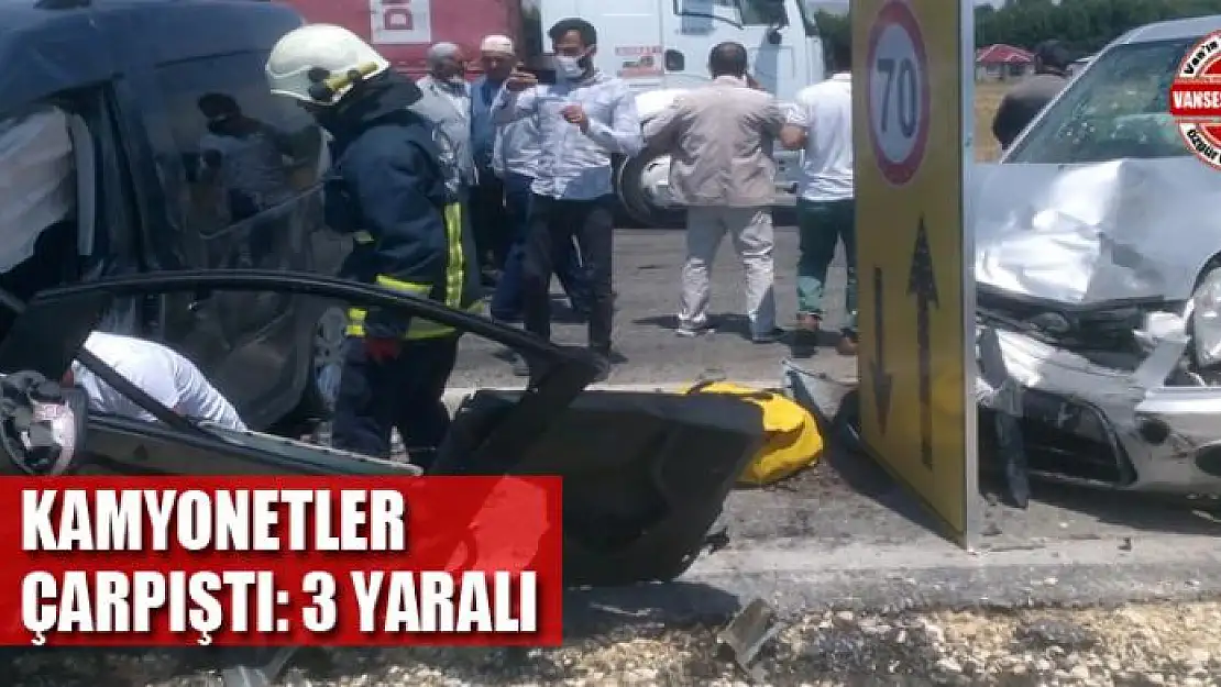 Kamyonetler çarpıştı: 3 yaralı