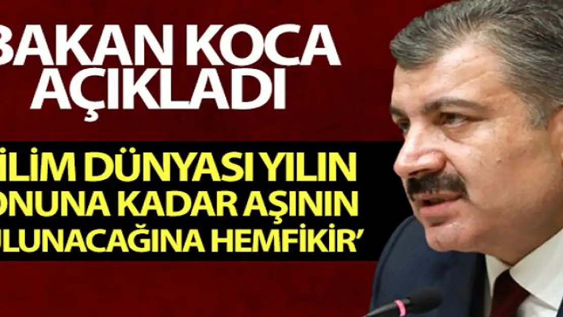 Bakan Koca: 'Bilim dünyası yılın sonuna kadar aşının bulunacağına hemfikirdir'