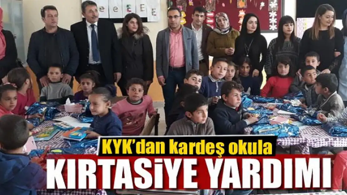 KYK'dan kardeş okula kırtasiye yardımı 