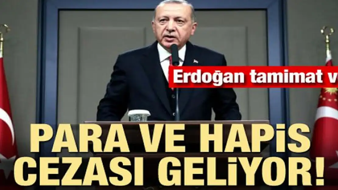 Erdoğan talimat verdi! Para ve hapis cezası geliyor