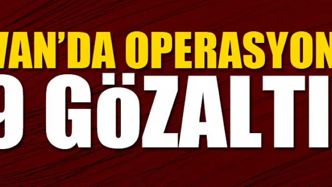 Van'da operasyon: 9 gözaltı!