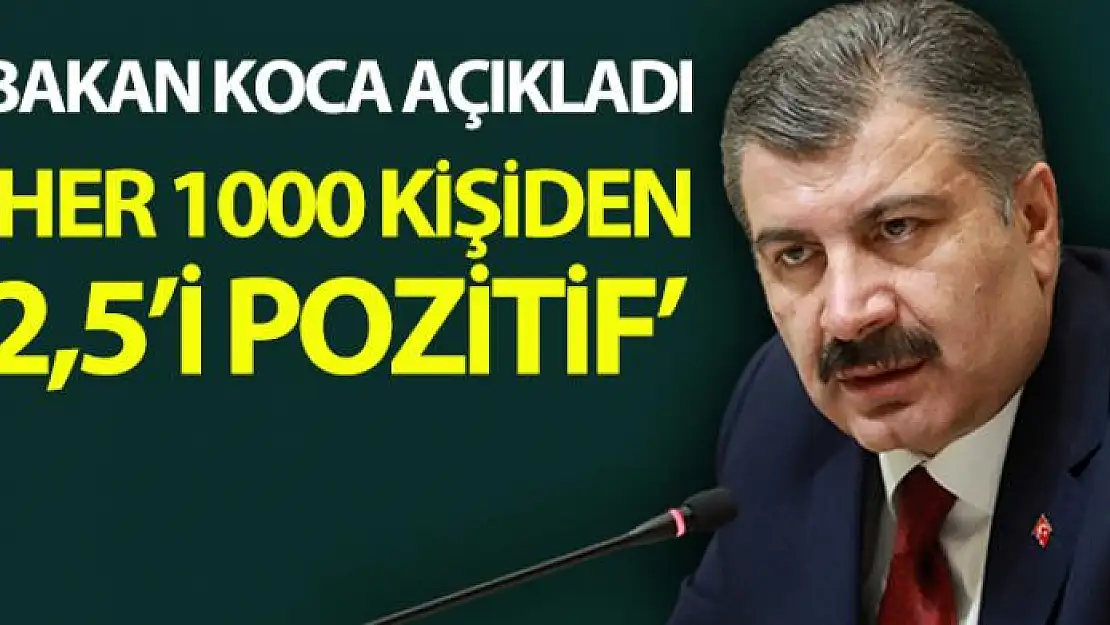 Bakan Koca: '150.000 kişiyle yapılan testten, her 1.000 kişiden 2,5'inde test sonucu pozitif çıkmıştır'