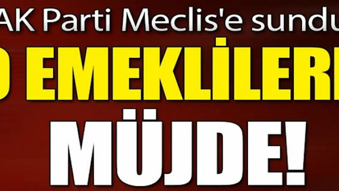 AK Parti Meclis'e sundu! O emeklilere müjde