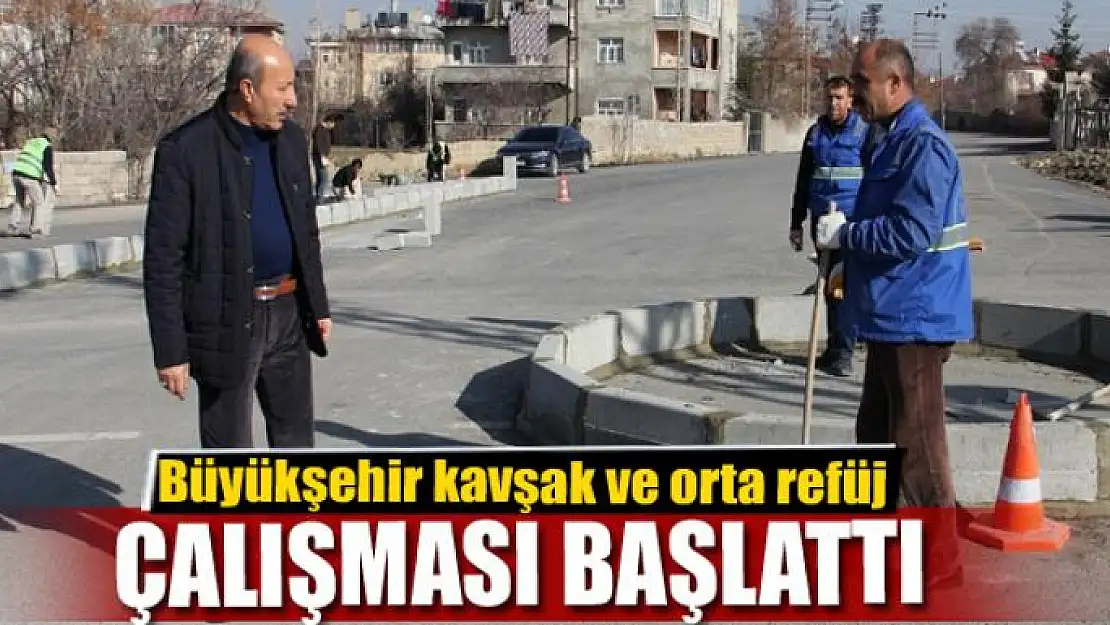 Büyükşehir'den kavşak ve orta refüj çalışması