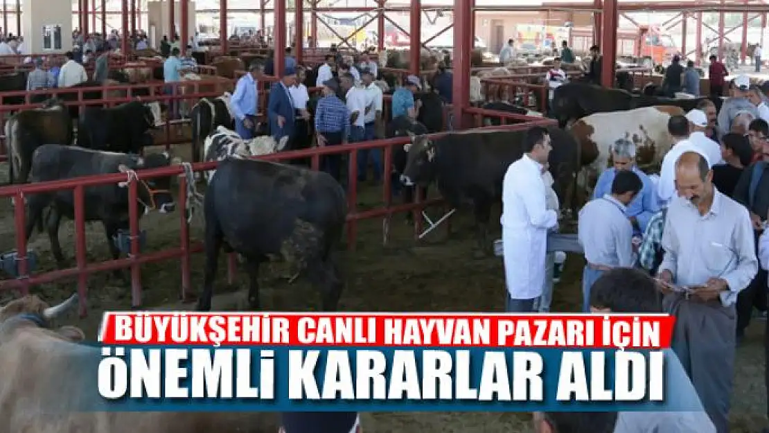 BÜYÜKŞEHİR CANLI HAYVAN PAZARI İÇİN ÖNEMLİ KARARLAR ALDI