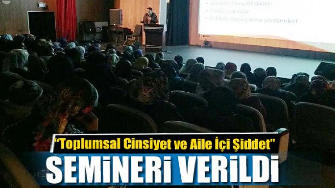 'Toplumsal Cinsiyet ve Aile İçi Şiddet' semineri 