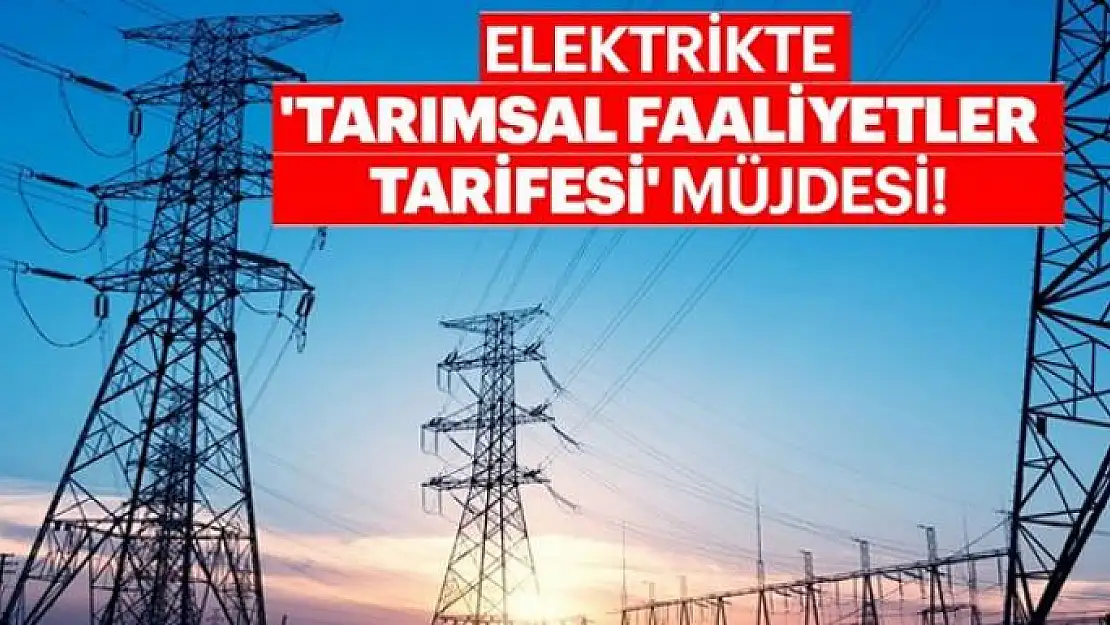 Elektrikte tarımsal faaliyet müjdesi