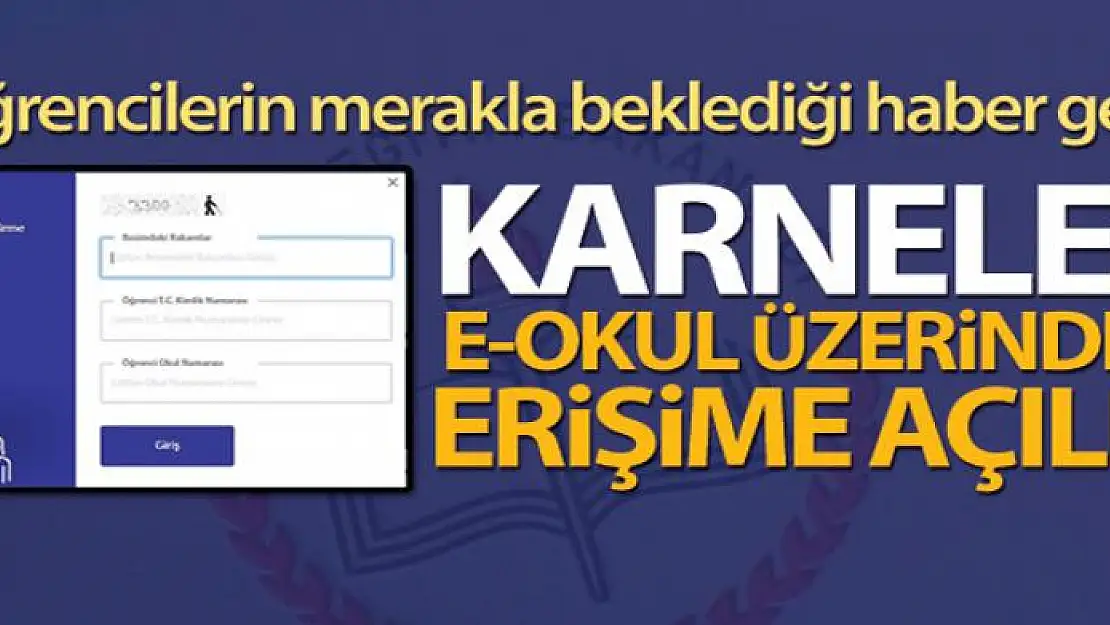 Karneler E-Okul üzerinden öğrencilerin erişimine açıldı