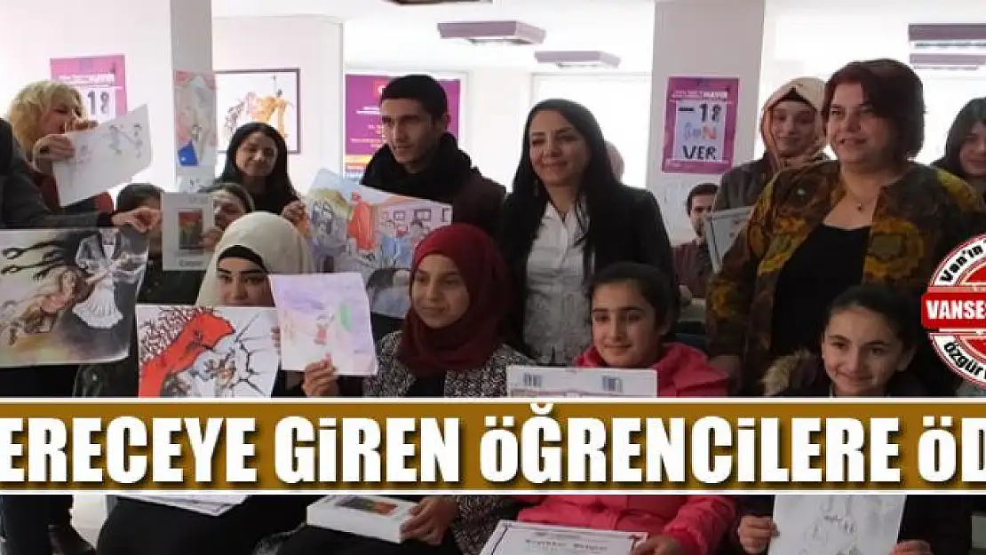 Dereceye giren öğrencilere ödül…