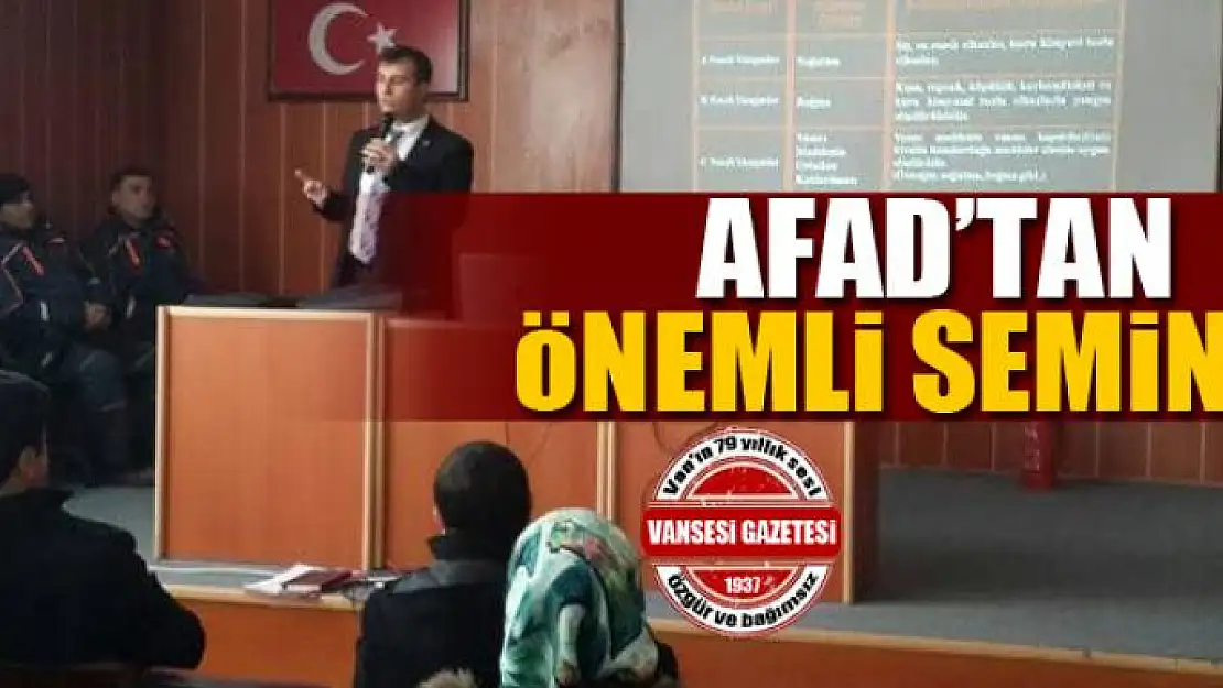 AFAD'tan önemli seminer