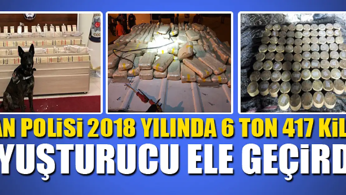 Van polisi 2018 yılında 6 ton 417 kilo uyuşturucu ele geçirdi