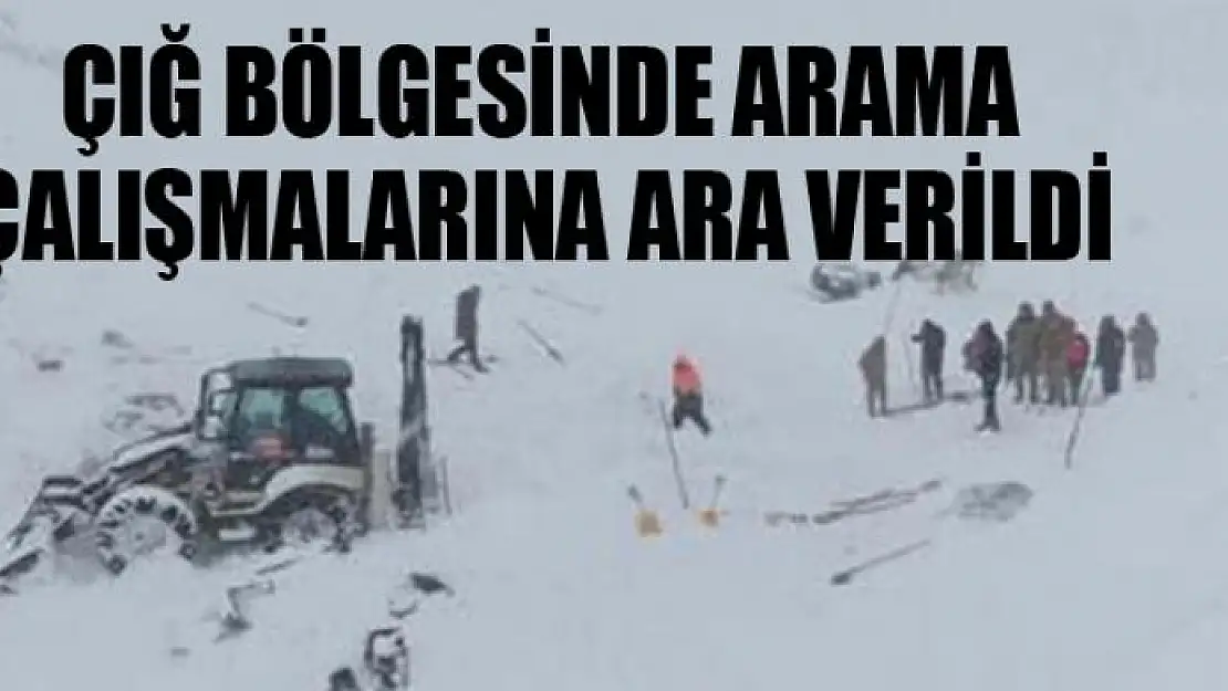 Çığ bölgesinde arama çalışmalarına ara verildi