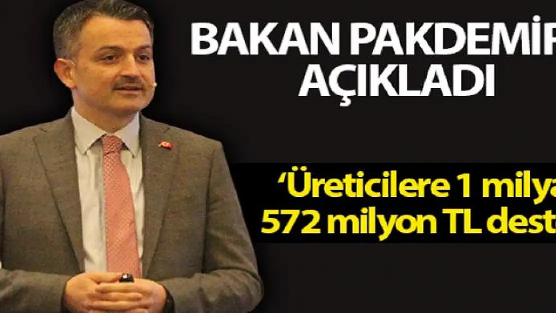 Üreticilere 1 milyar 572 milyon 500 bin lira tarımsal destek verilecek