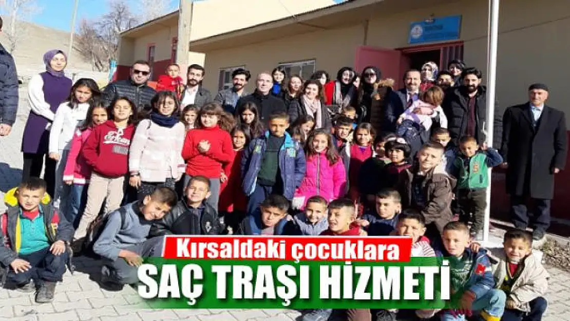 Kırsaldaki çocuklara saç traşı hizmeti