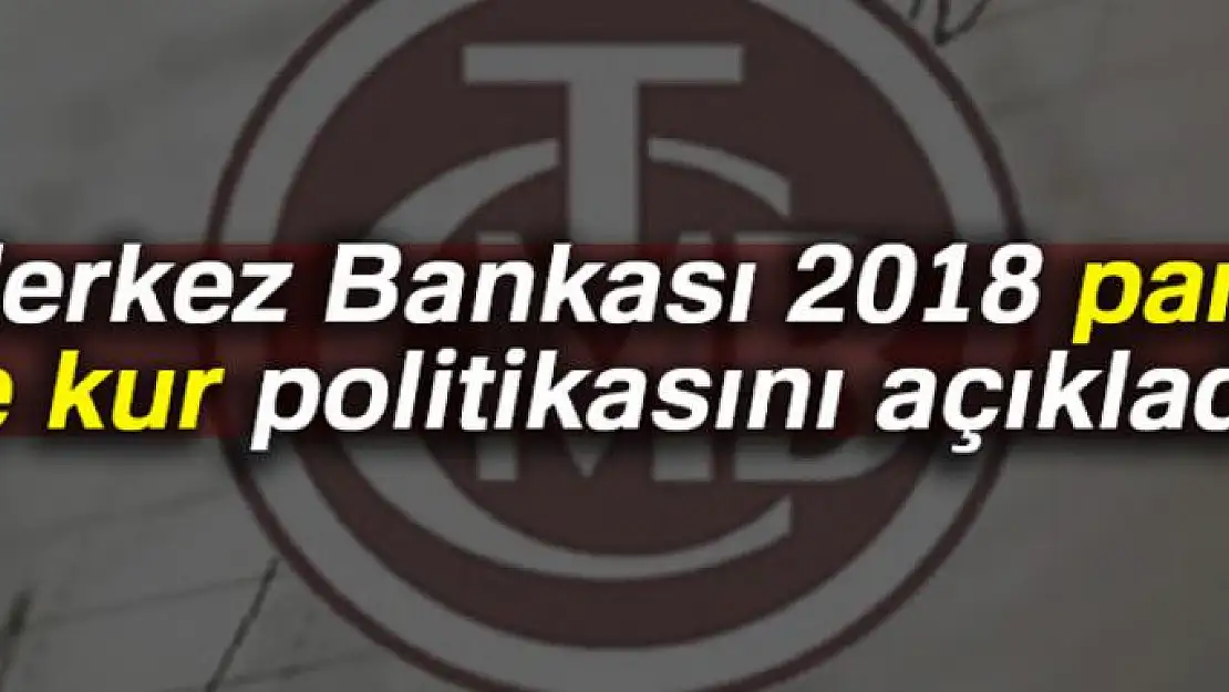 Merkez Bankası 2018 para ve kur politikasını açıkladı