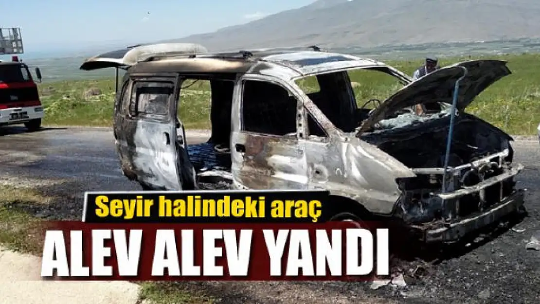 Seyir halindeki araç alev alev yandı