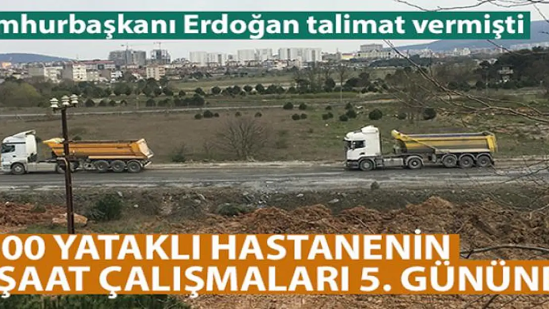 Sancaktepe'deki salgın hastanesinin yapımı devam ediyor