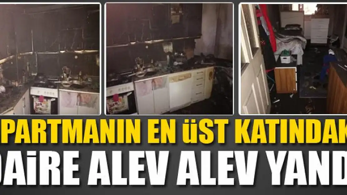 Alev alan evden son anda kurtuldular