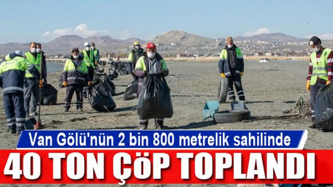 Van Gölü'nün 2 bin 800 metrelik sahilinde 40 ton çöp toplandı