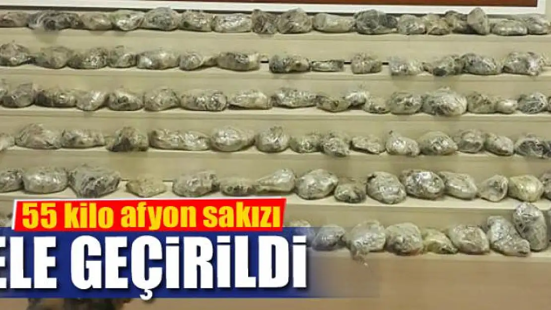 'Kara' ile yapılan aramada 55 kilo afyon sakızı ele geçirildi