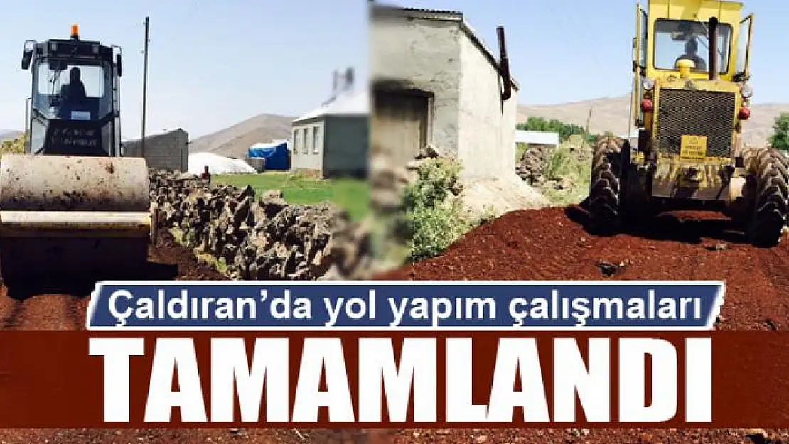 Çaldıran'da yol yapım çalışması