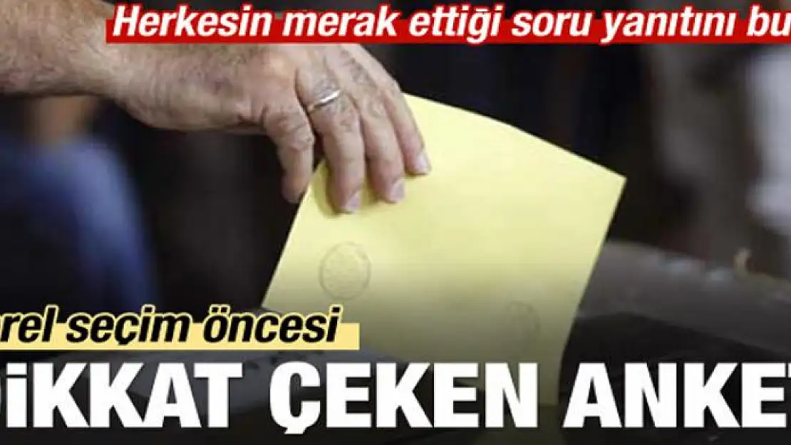 Dikkat çeken 'ittifak' araştırması